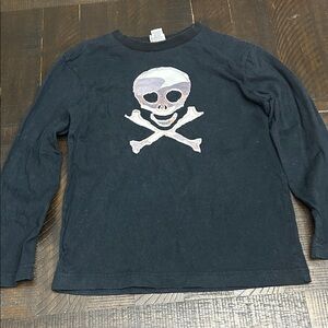 Black Skull and Crossbones Kids Shirt